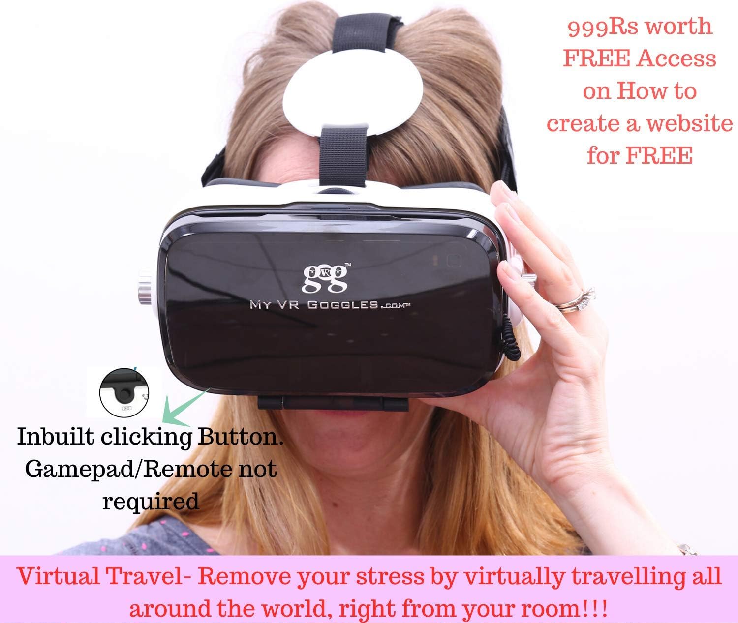 My VR MyVR04 Headset with 120 Degree FOV and 42mm Lens (White)