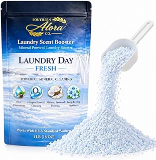 Southern Alora Oxygen Laundry Booster Powder, Laundry Day Fresh, 1 lb | Deep Odor Eliminator for Activewear, Towels & Pet Bedding, Long Lasting Freshness, HE Safe, 1lb
