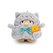 NICI Pinguino Waddle 8cm con anatra & costume da gatto in scatola regalo 8,5×6,5x10cm blu – Simpatico peluchetto con imbottitura morbida per giochi e coccole, perfetto come idea regalo – 61143
