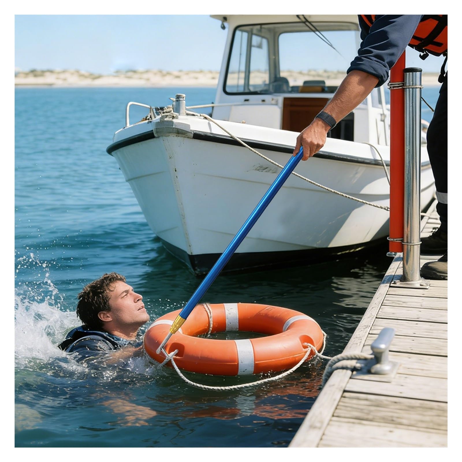 Pôle télescopique pour bateaux – Bâtons en aluminium extra longs pour l'amarrage, le sauvetage, la poussée et la traction