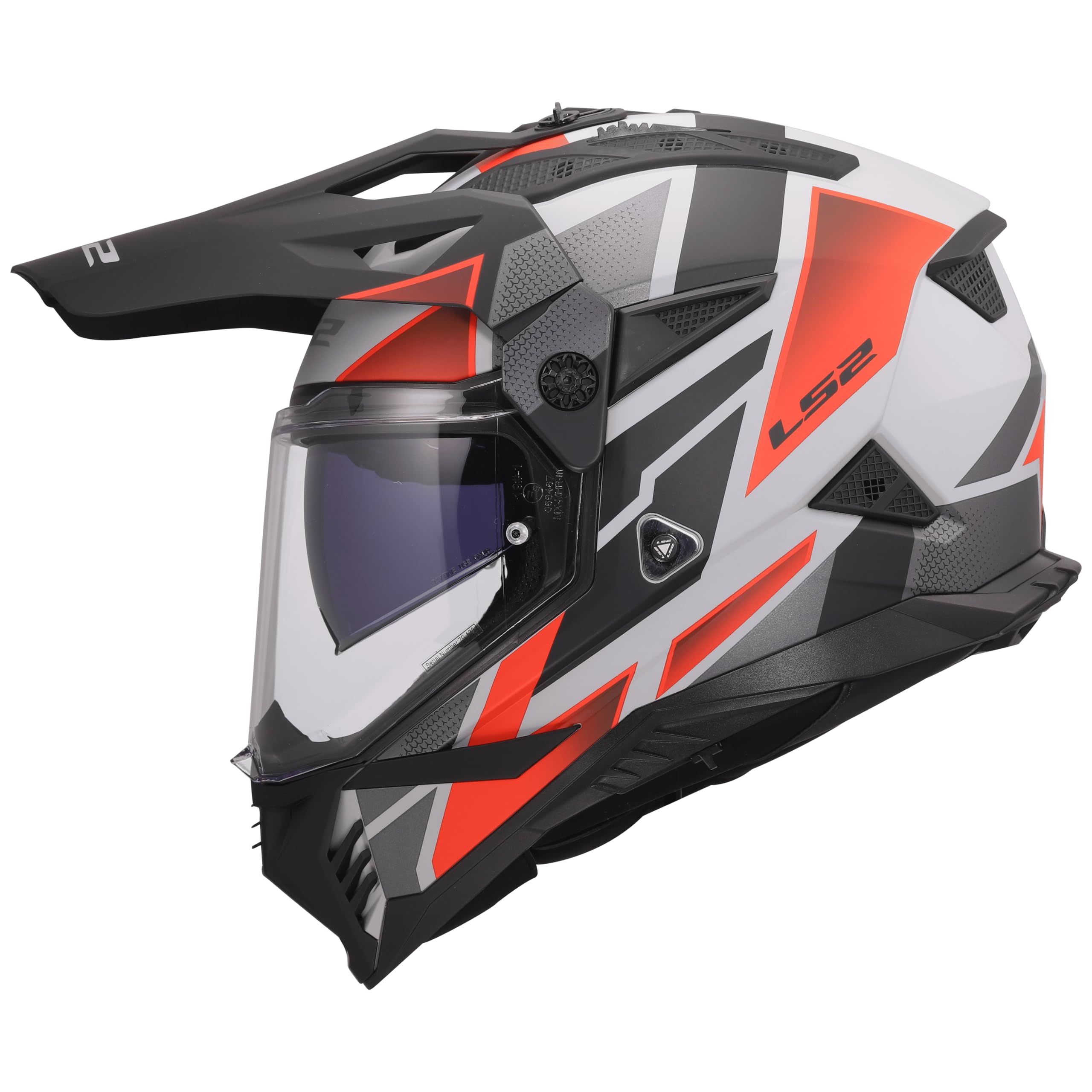 LS2, Casco Moto Cross PIONEER II BLOCK Grey Red, XS