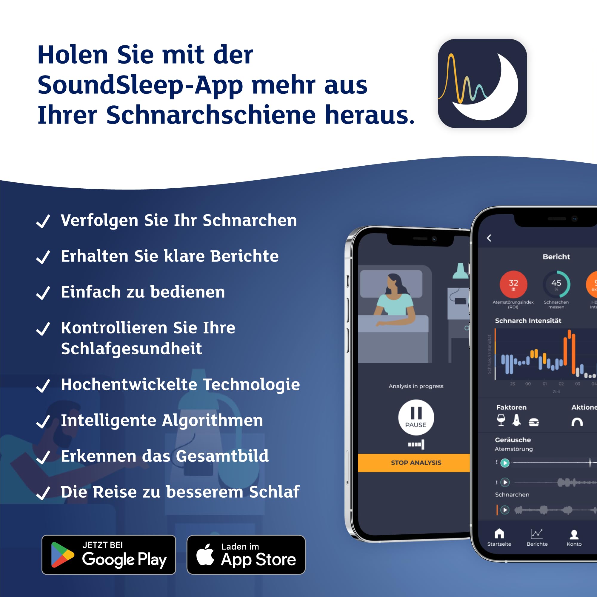 Snoreeze Schnarchschiene - Einstellbare Schnarchschiene für Männer und Frauen - Mundstück mit Handy App - Anti-Schnarch-Mundstück - Hilfsmittel zur Reduzierung von Schnarchen und Schlafapnoe