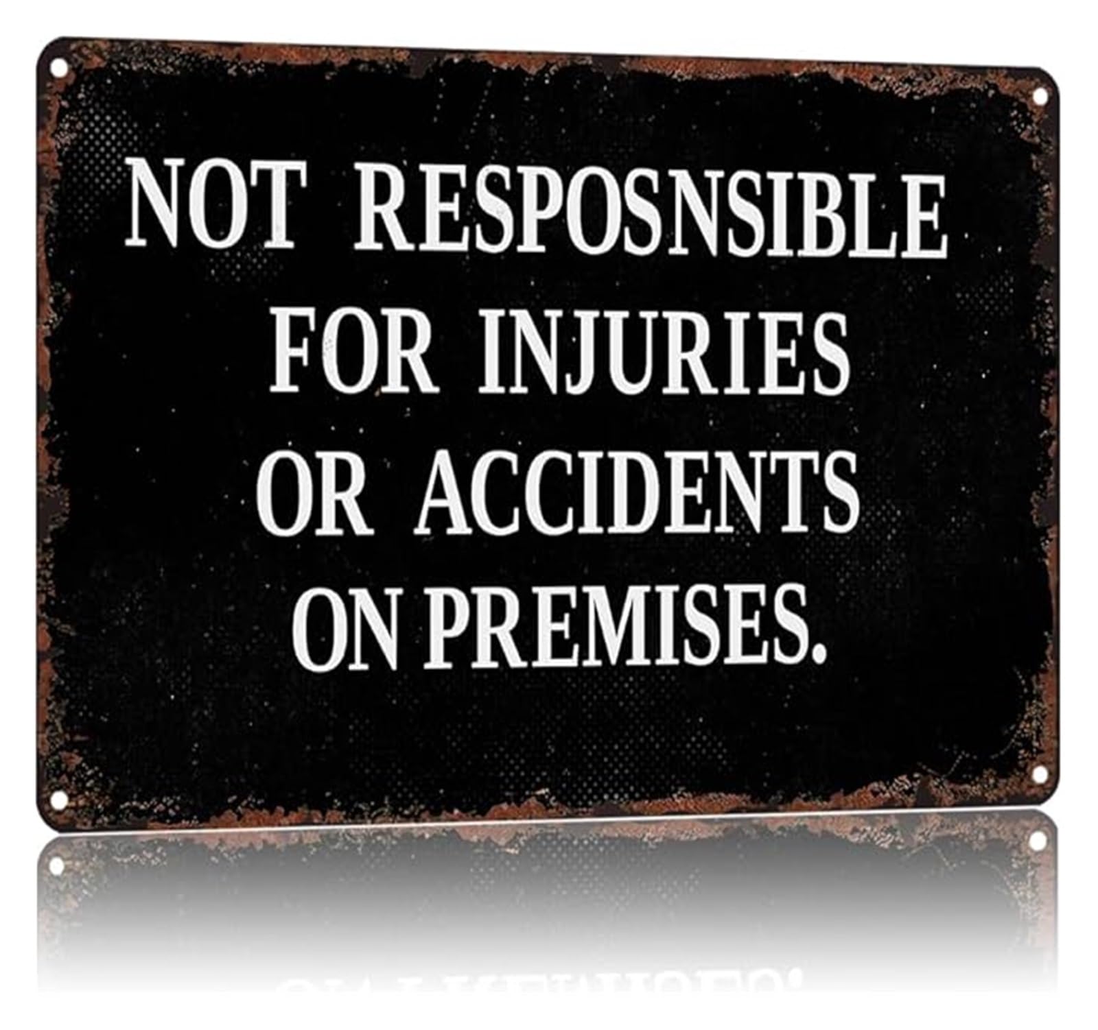 NWPNLXEA Vintage Not Responsible For Accidents Humorous Aluminum Sign for Man Cave Wall Decor 8 X 12 in