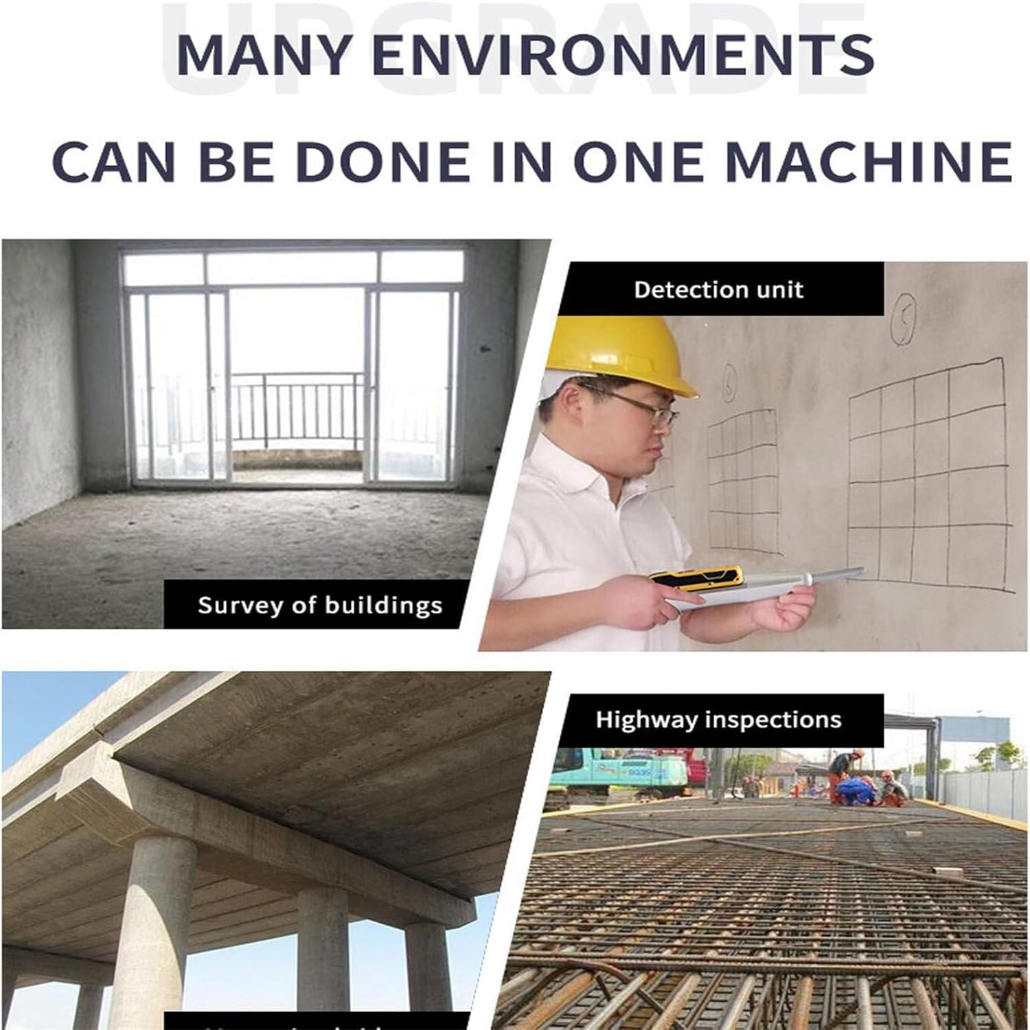 Testeur de marteau de rebond pour béton, outil de résiliomètre numérique avec écran LCD, batterie rechargeable, plage de test de 10 à 60 MPa, exportation de données pour les tests de construction