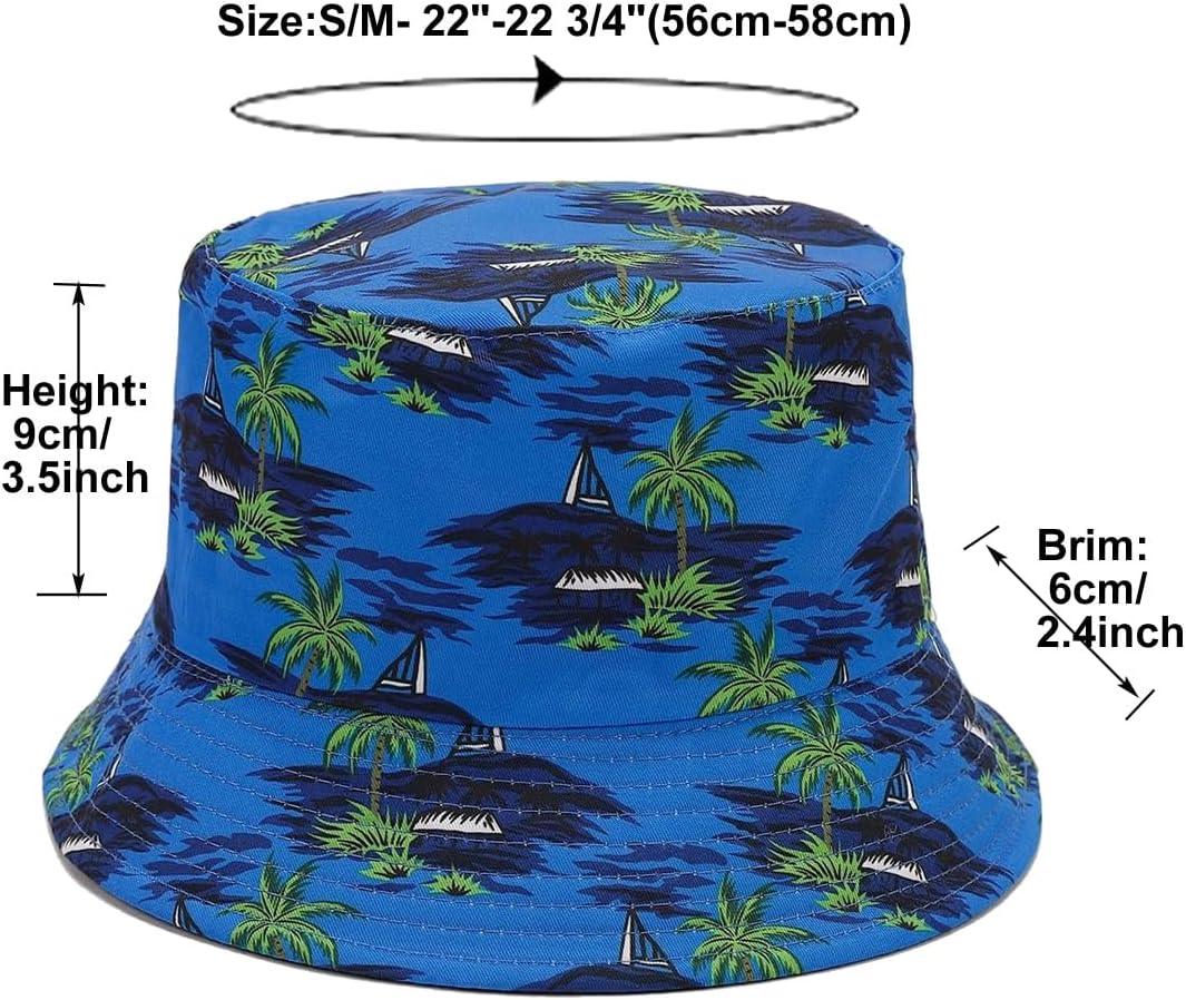 Quanhaigou Bucket Hat for Men Women,Packable Reversible Printed Sun Hats,Fisherman Outdoor Summer Travel Hiking Beach Caps - Image 4