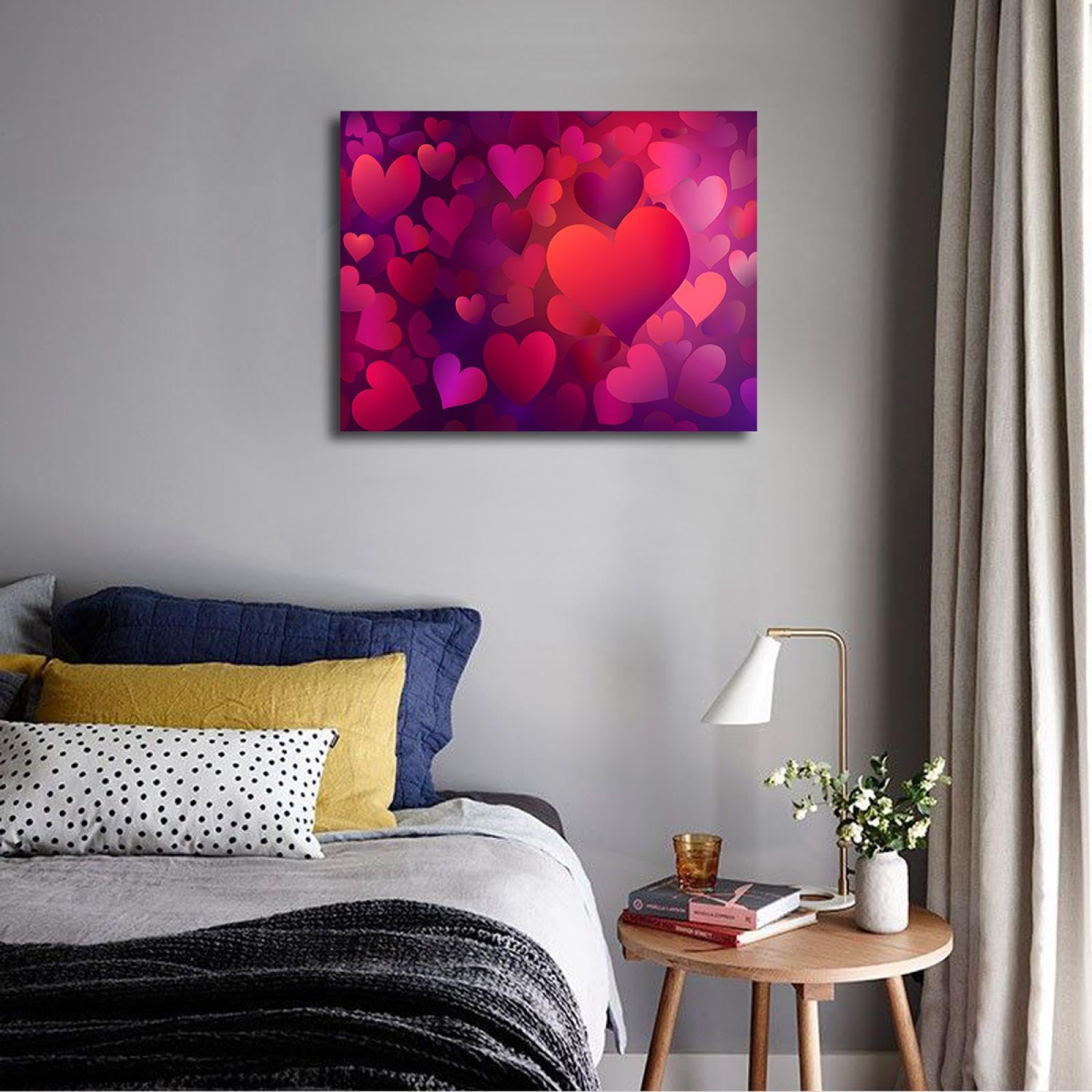 Deertweet Home Rotes Herz Leinwand Wandkunst Neuheit Ästhetisches Kunstwerk Wanddekoration Romantische Liebe Herz Poster Leinwanddrucke Malerei Wohnkultur 60x80cm Innenrahmen