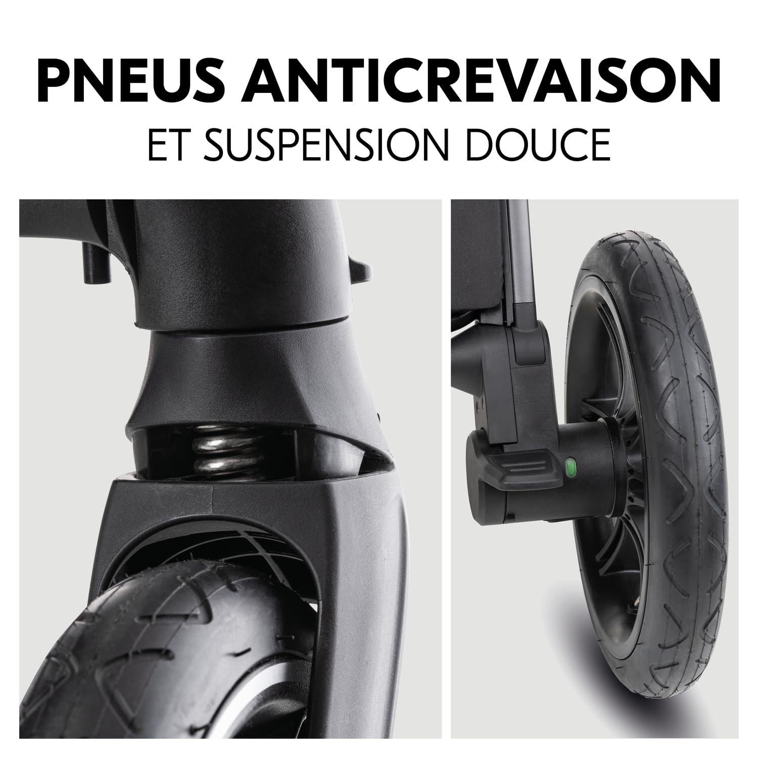 hauck Poussette 2 en 1 avec Pneus en caoutchouc, Comfort N Care Set Black | De la naissance à 22 kg (4 ans), nacelle à boutons mémoire, siège réversible avec couvre-jambes, UPF 50+, adaptateurs cosy