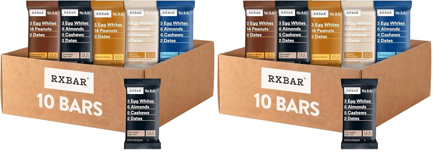 RXBAR Protein Bars, Snack Bars, Variety Pack, 10 Count (Pack of 2)