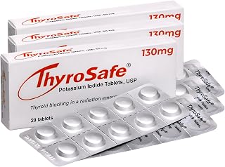 ThyroSafe Potassium Iodide 130mg Tablets (KI Pills) - Iodine for Radiation Emergency Protection | Nuclear Fallout Survival Gear and Emergency Supplies for Prepper Kits | 60 Count