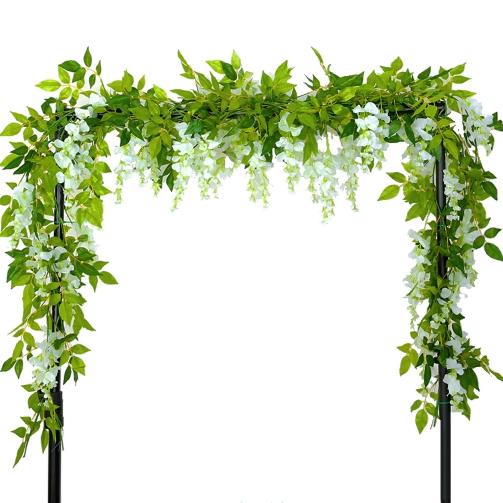 Blumengirlande 2PCs Glyzinien Künstliche Blumen Hängen Garland Vine Rattan Gefälschte Blume String Seidenblumen for Hausgarten Hochzeit Dekoration(Purple 4Pcs)