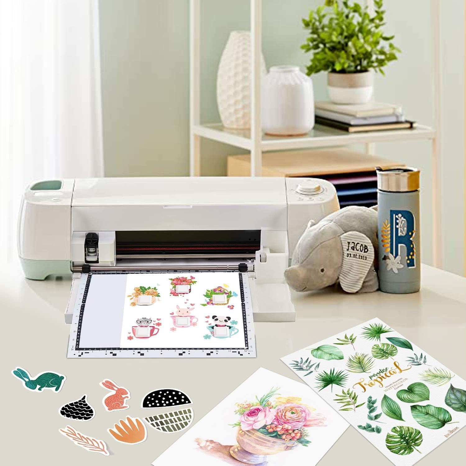 Premium Printable Vinyl Sticker Paper for Inkjet Printer,100 Sheets Matte White Waterproof Decal Paper, Dries Quickly and Holds Ink Beautifully