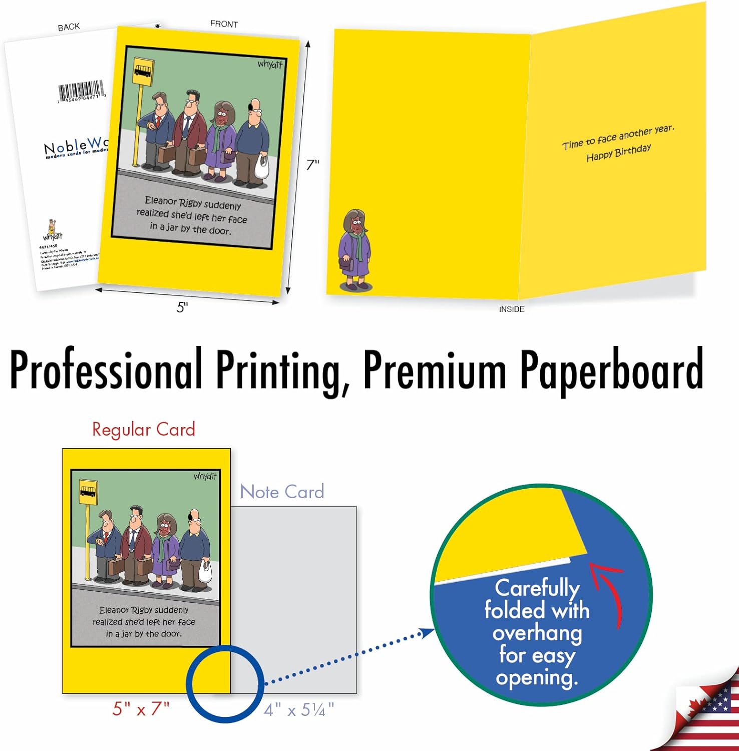 NobleWorks - 36 Assorted Funny Birthday Cards Bulk Box Set with Envelopes (36 Designs, 1 Each) Unique Humor B-day Greeting Card Variety Pack for Men, Women - Whyatt's Best Wishes AC9378BDG-B1x36
