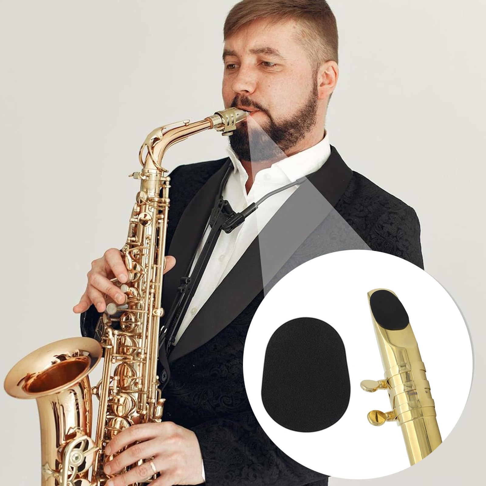 16 Stück Mundstückkissen, Bissgummi Klarinette, 0.5mm&0.8mm Alt-Tenor-Saxophon-Klarinette-Mundstück-Kissen, für Anfänger, Saxophone und Klarinetten (Schwarz)