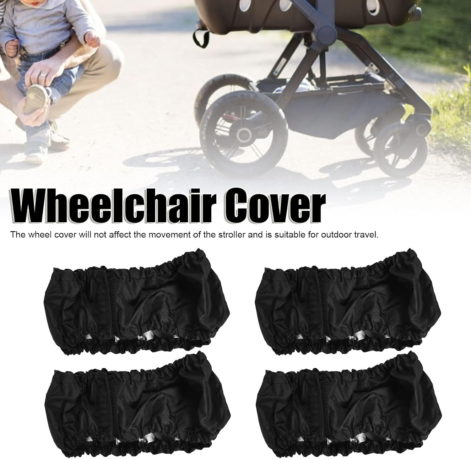 4Pcs Baby Stroller Wheel Cover, Kid Baby Wheelchair Protector Pushchair Wheel Cover Stroller Accessory for Dia 4.7-6.3 Inches(Small (4pcs))