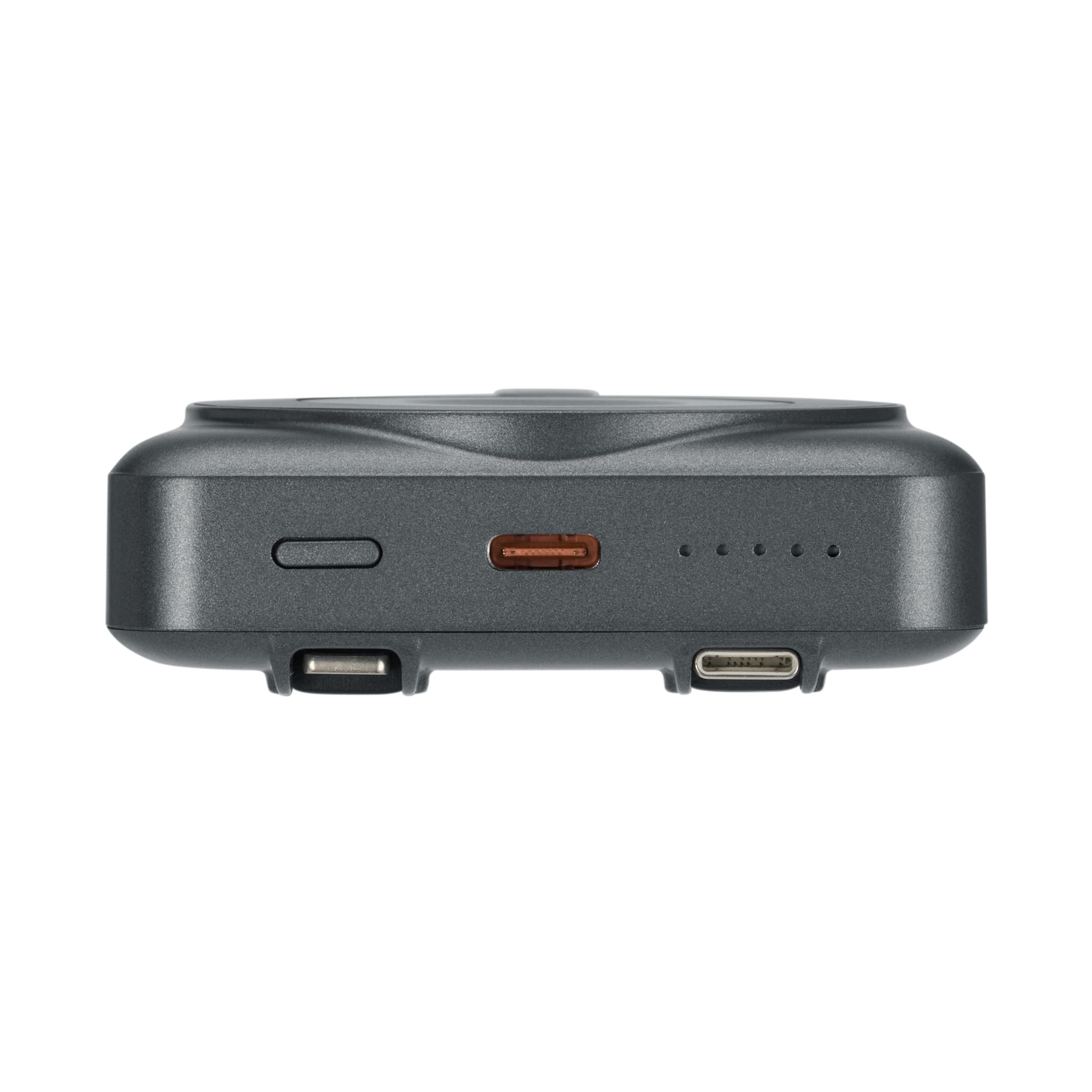 RIVACASE VA2608 - Batería externa Magsafe Qi de 15 W, batería externa con QC/PD 22,5 W, 10000 mAh, función de carga rápida, 2 cables integrados, compatible con iPhone, Apple Watch, Samsung, Xiaomi,