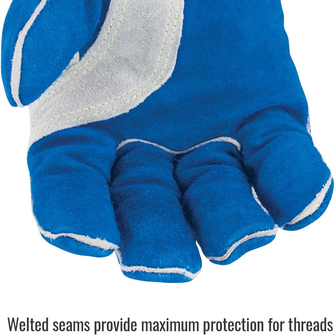 Revco CushionCore Quality Side Split Cowhide Stick Welding Gloves, Size Medium, Pair
