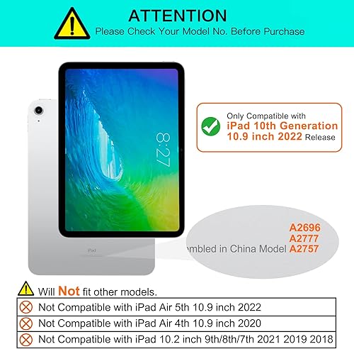 Miniatura 4 de MOSISO Funda compatible con iPad de 10.9 pulgadas de 10.9 pulgadas 2022 con parte trasera de PC y compatible con MacBook Pro de 13 pulgadas