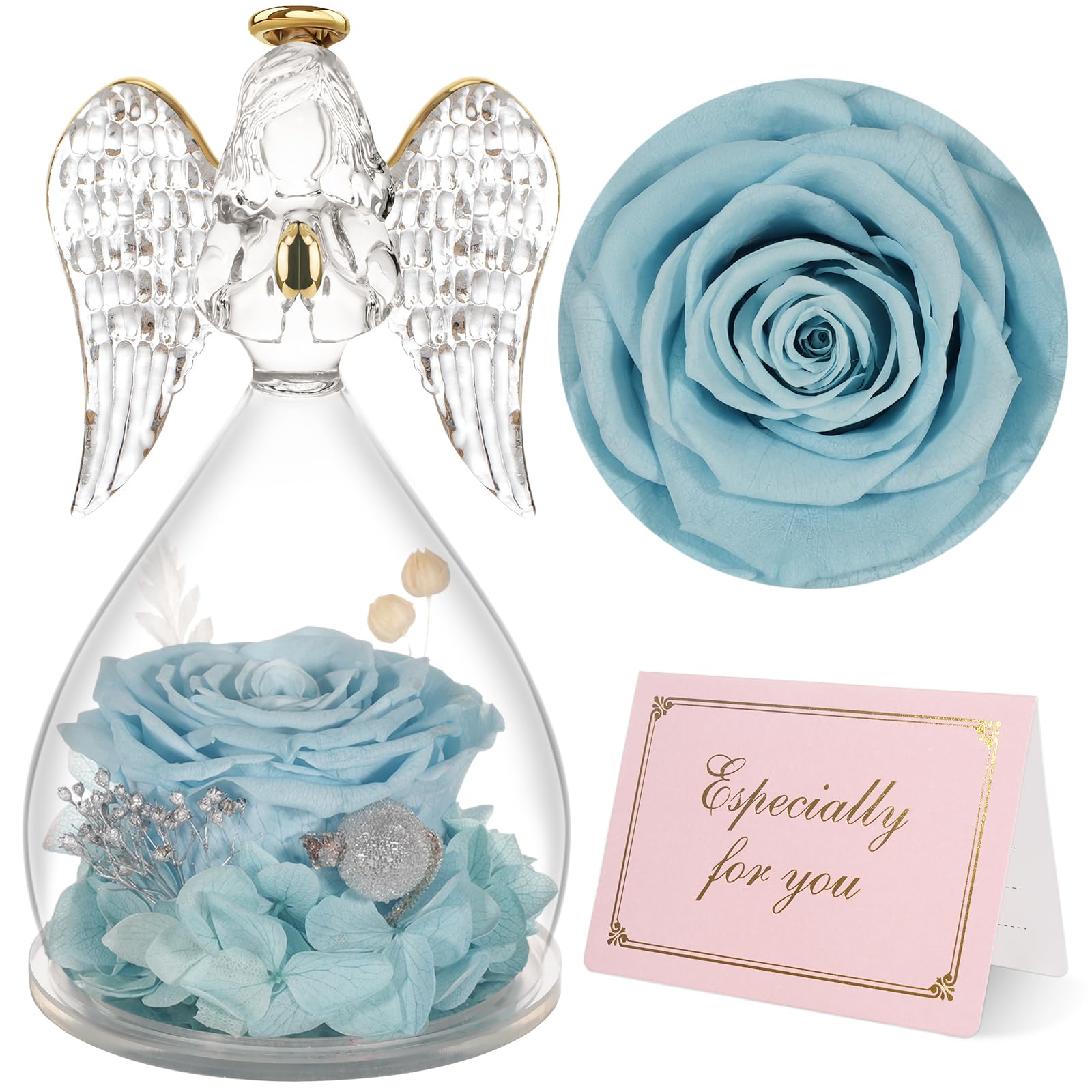 Yamonic Rosa Eterna Regalo Dia de la Madre, Regalo Originale para Mujer,Rosa Preservada con Figura Ángel Regalos para Mamá,Regalos Cumpleaños Mujer Abuela, Flore Eterna Dia de la Madre — view 30
