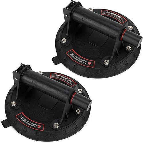 Ventosas de vacío de 8 pulgadas resistentes para levantar vidrio grande, elevador de ventosa industrial con asa, capacidad de carga de 500 libras