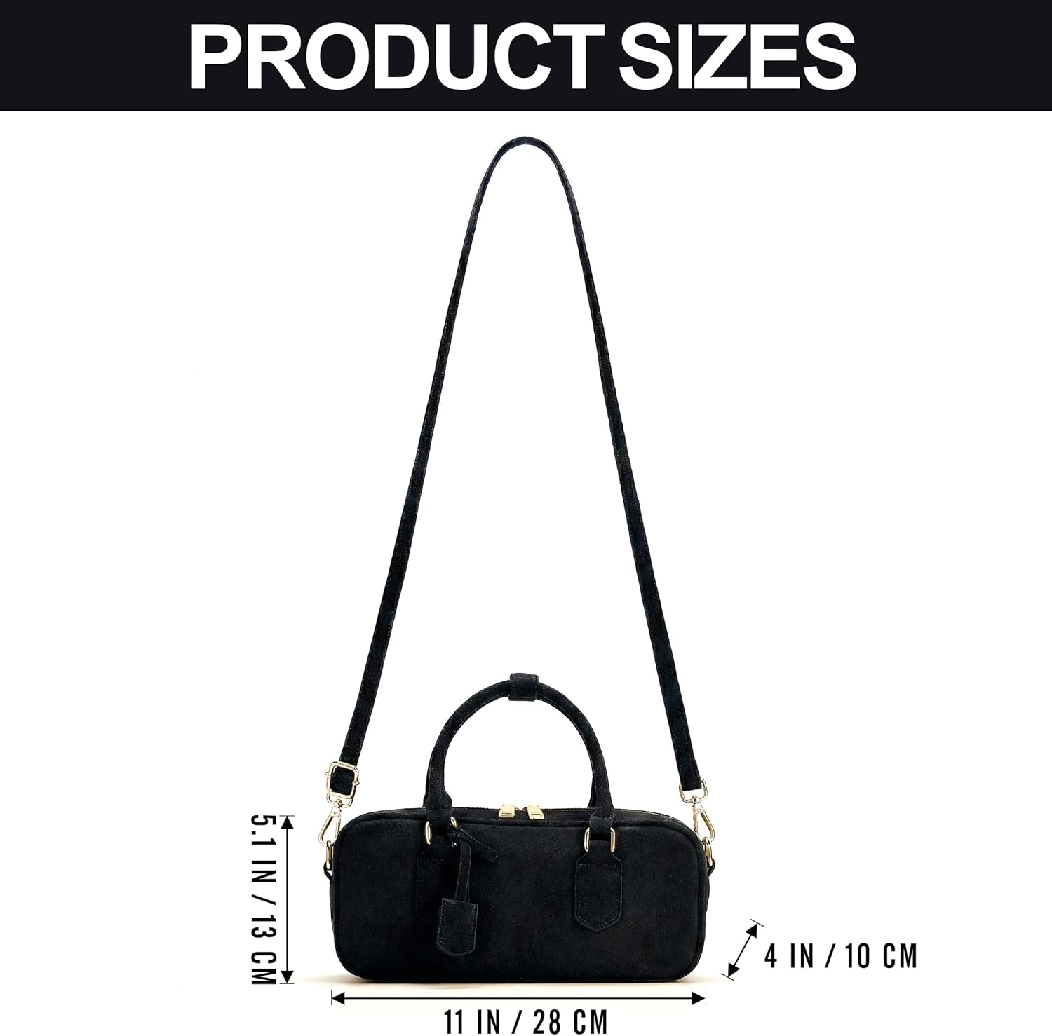 Preelyxir Faux Suede Crossbody Bags for Women,Fall and Winter Handbags purse, Stylish Compact Design Shoulder Barrel Bag - Image 3