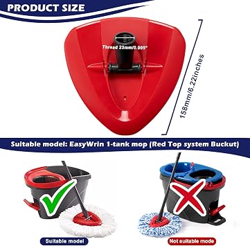 Spin Mop Replacement Base for O-Ceda EasyWring 1 Tank System Replace Head | Plastic Mop Base Part for Oceda Mop Head Replacement, Rotating Triangle Easy Cleaning Base for Spin Mop Accessories