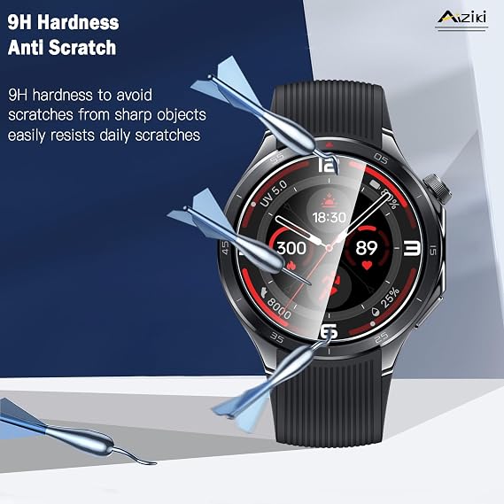 Glass Screen Protector For OnePlus Watch 3 Tempered Glass Film, Impact-Protection, Anti-Shatter, Anti-Scratch, Bubble Free, [2 Pack] Screen Protectors OnePlus Watch 3