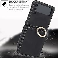 Vista 3 de Asuwish Funda para teléfono Samsung Galaxy Z Flip 4 5G 2022 con anillo para correa cruzada, cordón, soporte para tarjeta de crédito, accesorios