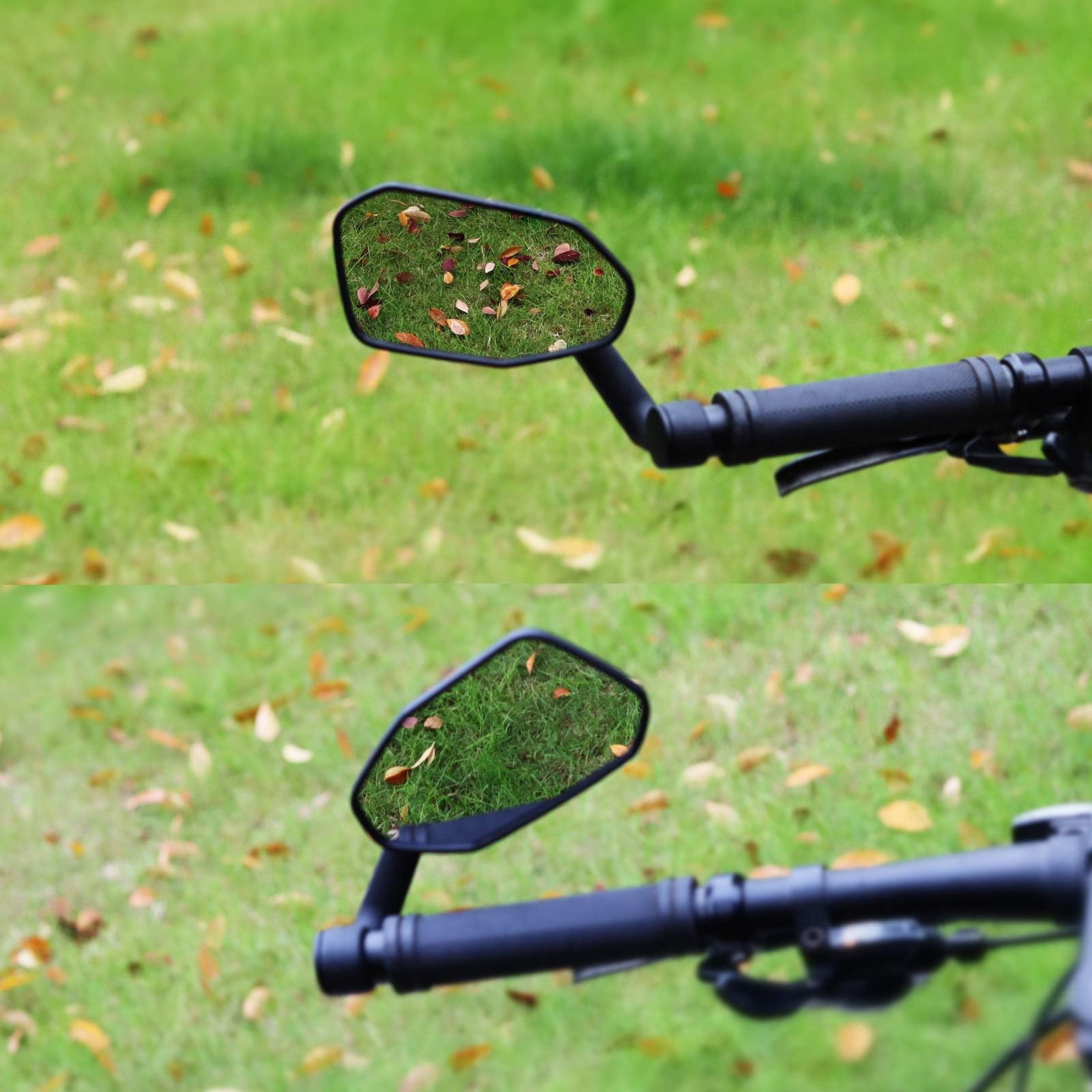 Bike Mirror,Adjustable Bicycle Mirror For Handlebar Mount,Scratch Resistant Glass Lens,Large Bar End Bike Rearview Mirror For E-bike Accessories (Left)