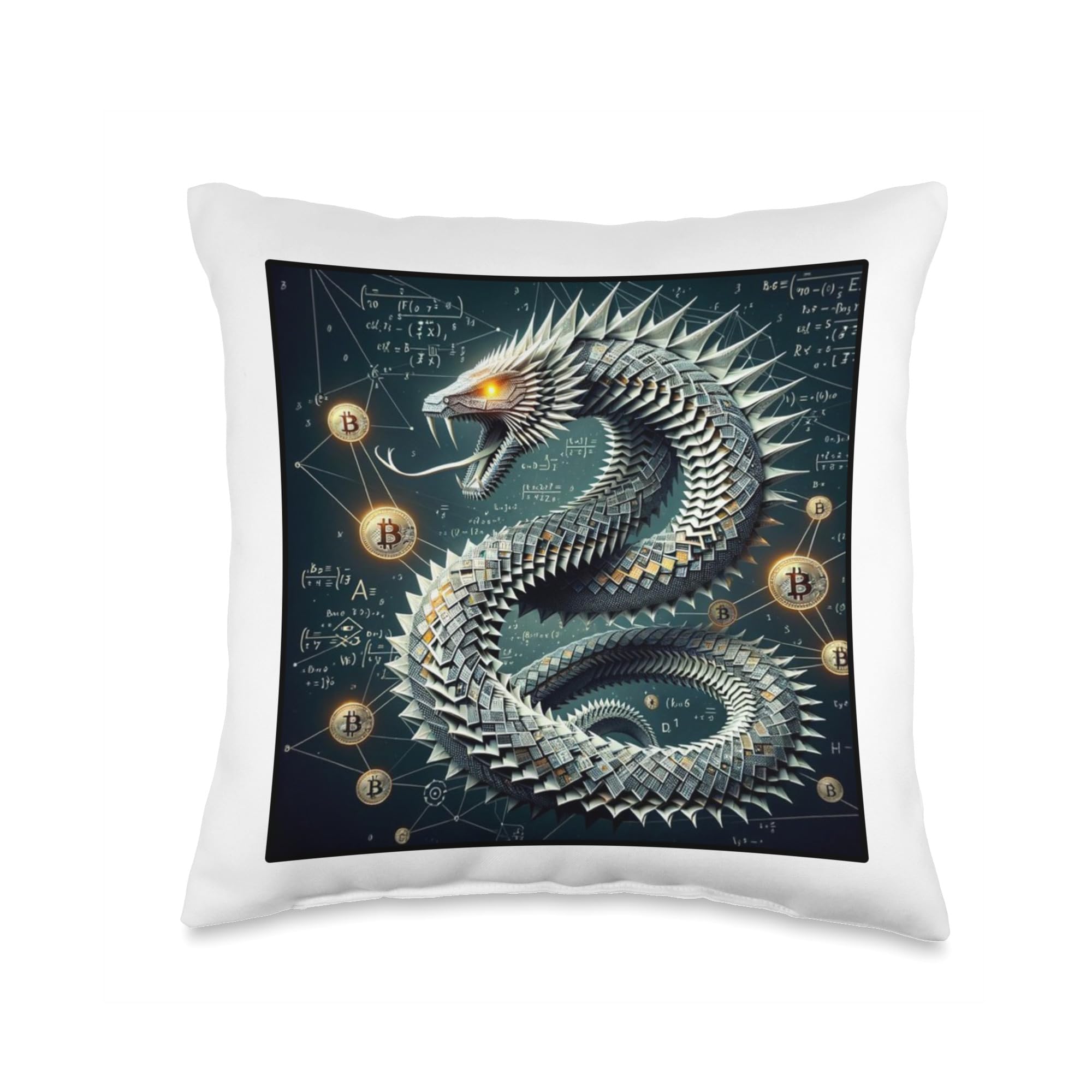 Amazon.com: Bitcoin Year of the Dragon Snake China Asia Cobra Python Throw  Pillow : Home & Kitchen
