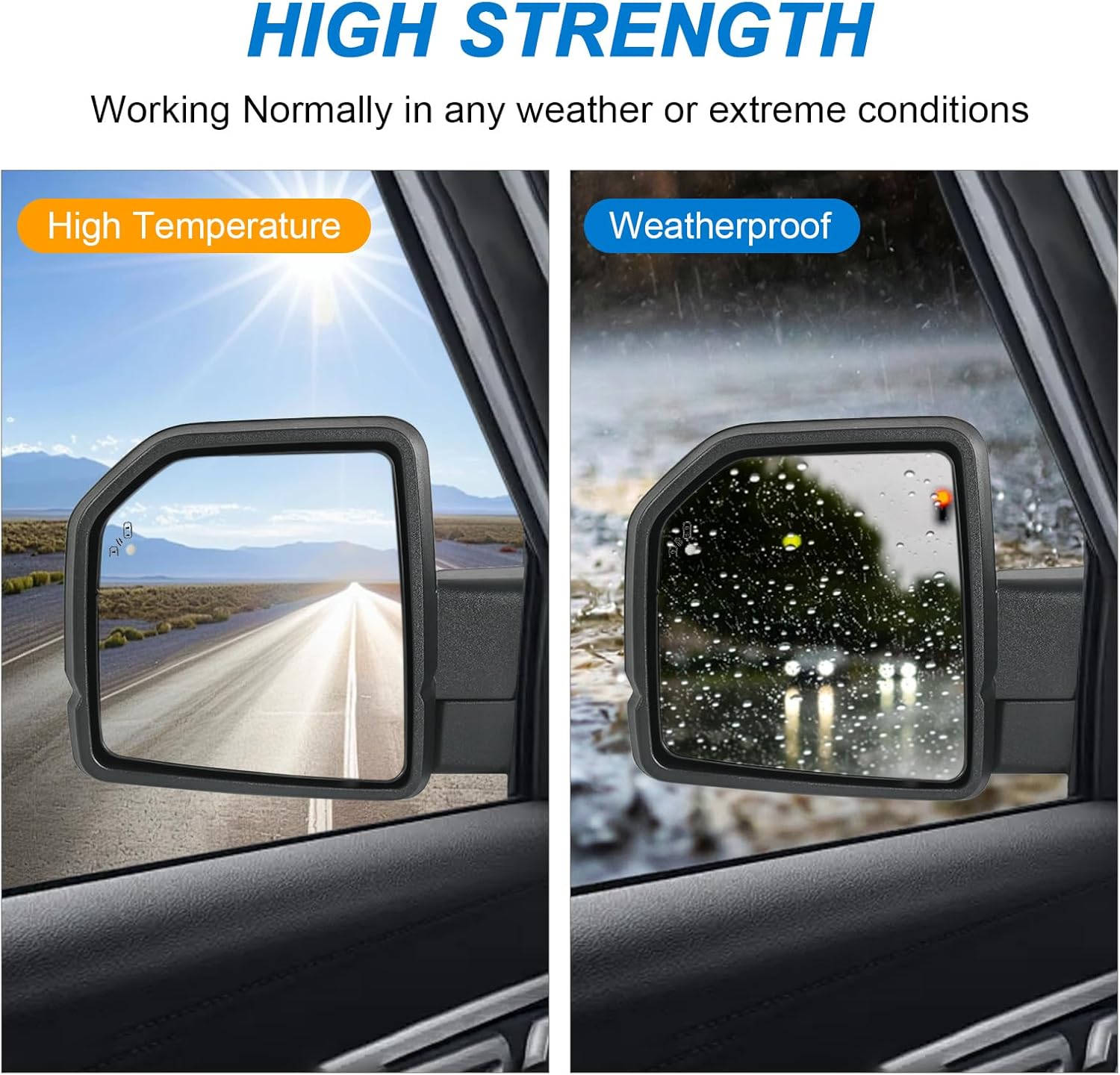 JDMSPEED Left Driver Side View Mirror Compatible with 2015-2020 Ford F150 with Power Glass Heated Puddle Lights Clearnce Lamp Blind Spot Detection Manual Folding Replaces#FL3Z17683FA(11Pins)