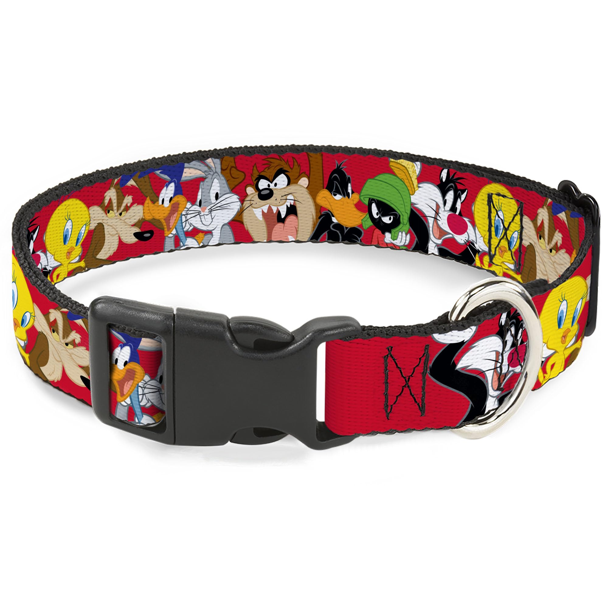 Collier chien Looney Tunes rouge pour des promenades dynamiques en grand format