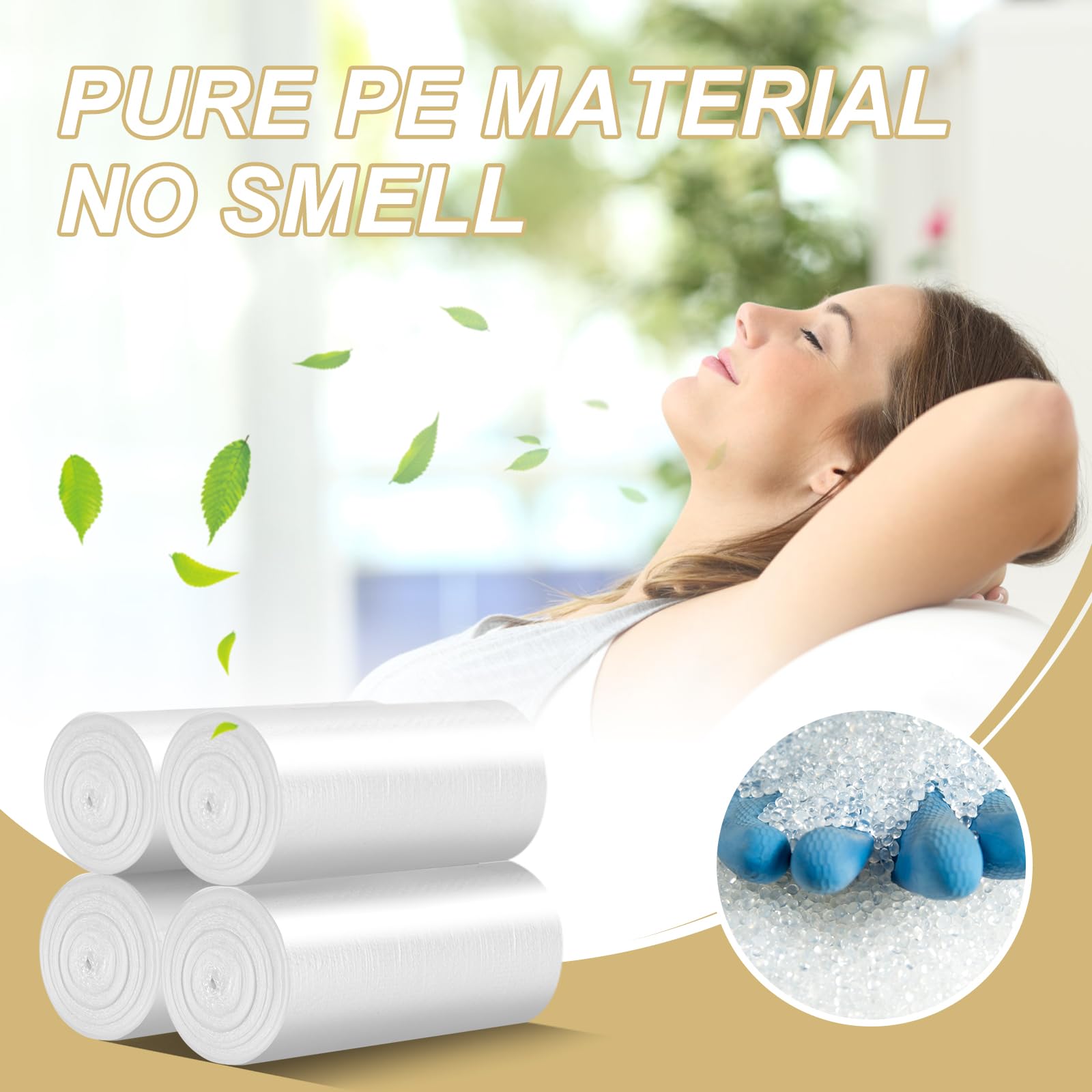 Magesh - Sacchetti per la spazzatura piccoli da 2,6 galloni, resistenti, a prova di perdite, piccoli sacchetti della spazzatura da 2,6 galloni non profumati, spessi per bagno, ufficio, cucina, piccolo