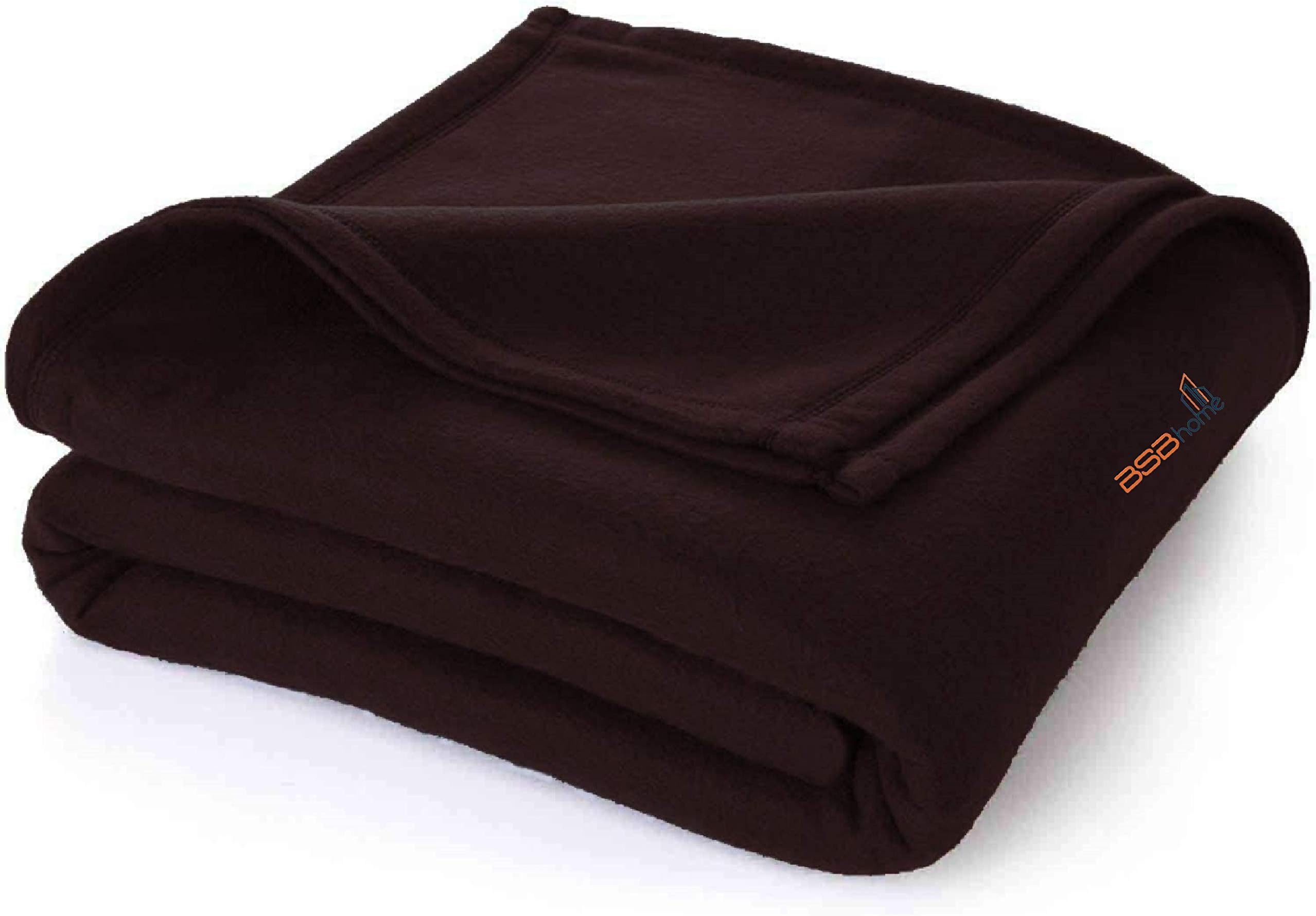 BSB Home All Season Solid/Plain Polar Fleece Blanket | for Double Bed 220X230 Cm, Coffee & Brown,200TC
