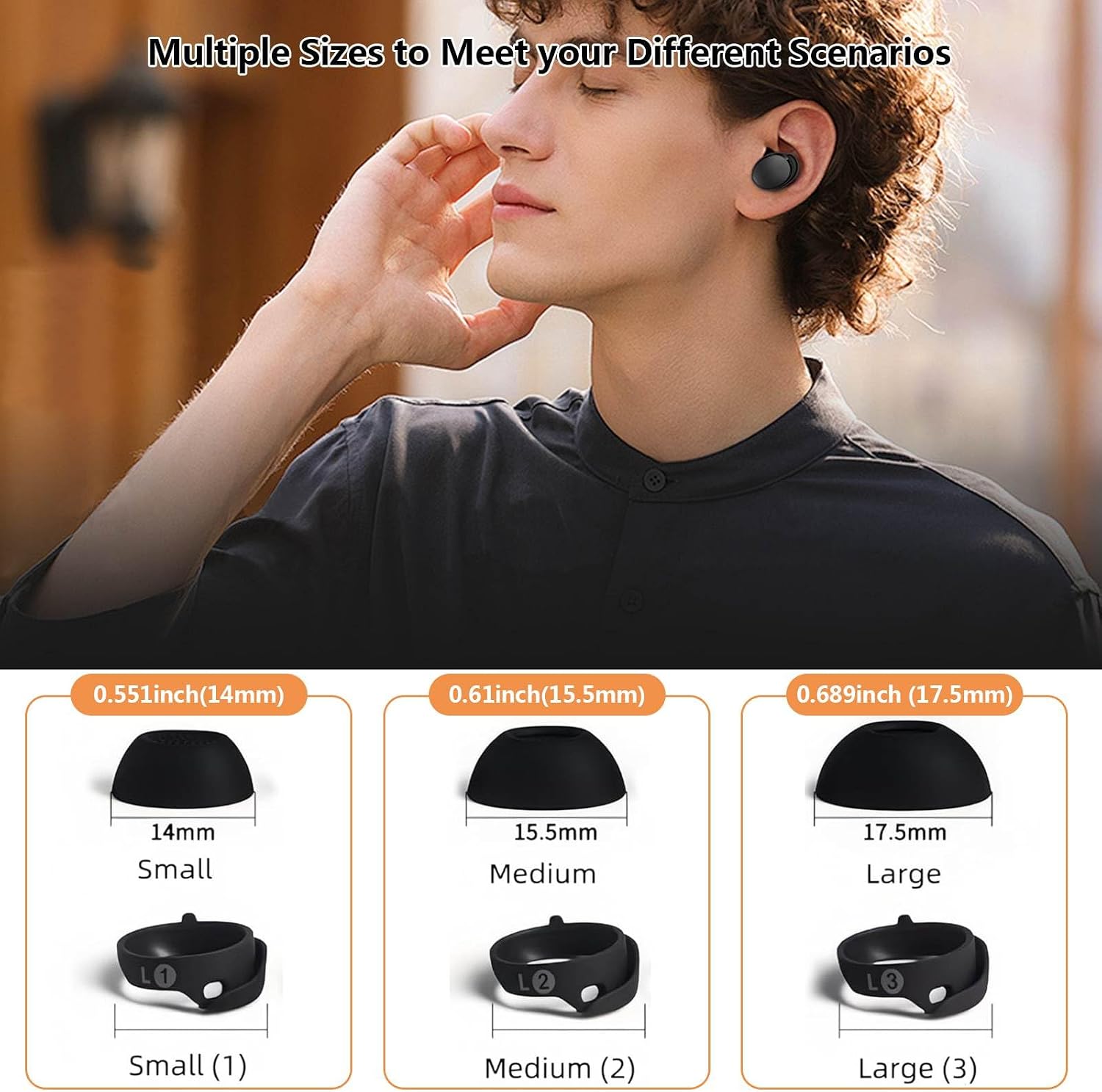 Aircawin 6 Pairs Replacement Ear Tips for Bose QuietComfort Earbuds,Black image 3