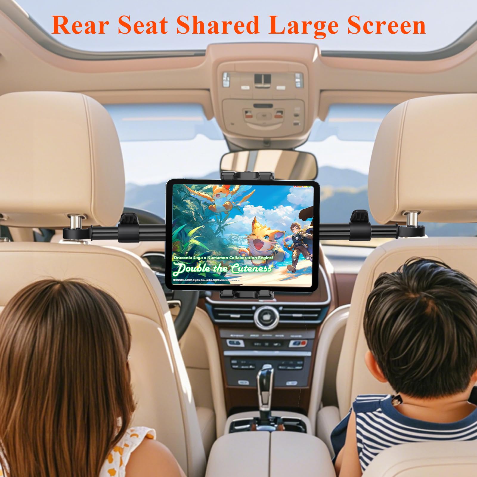 OHLPRO Car Tablet Holder for iPad Headrest Mount, Aluminum Extendable Back Seat Stand Compatible with iPad Pro Air Mini | Galaxy Tab | Kindle Fire HD or Other 4.7-13