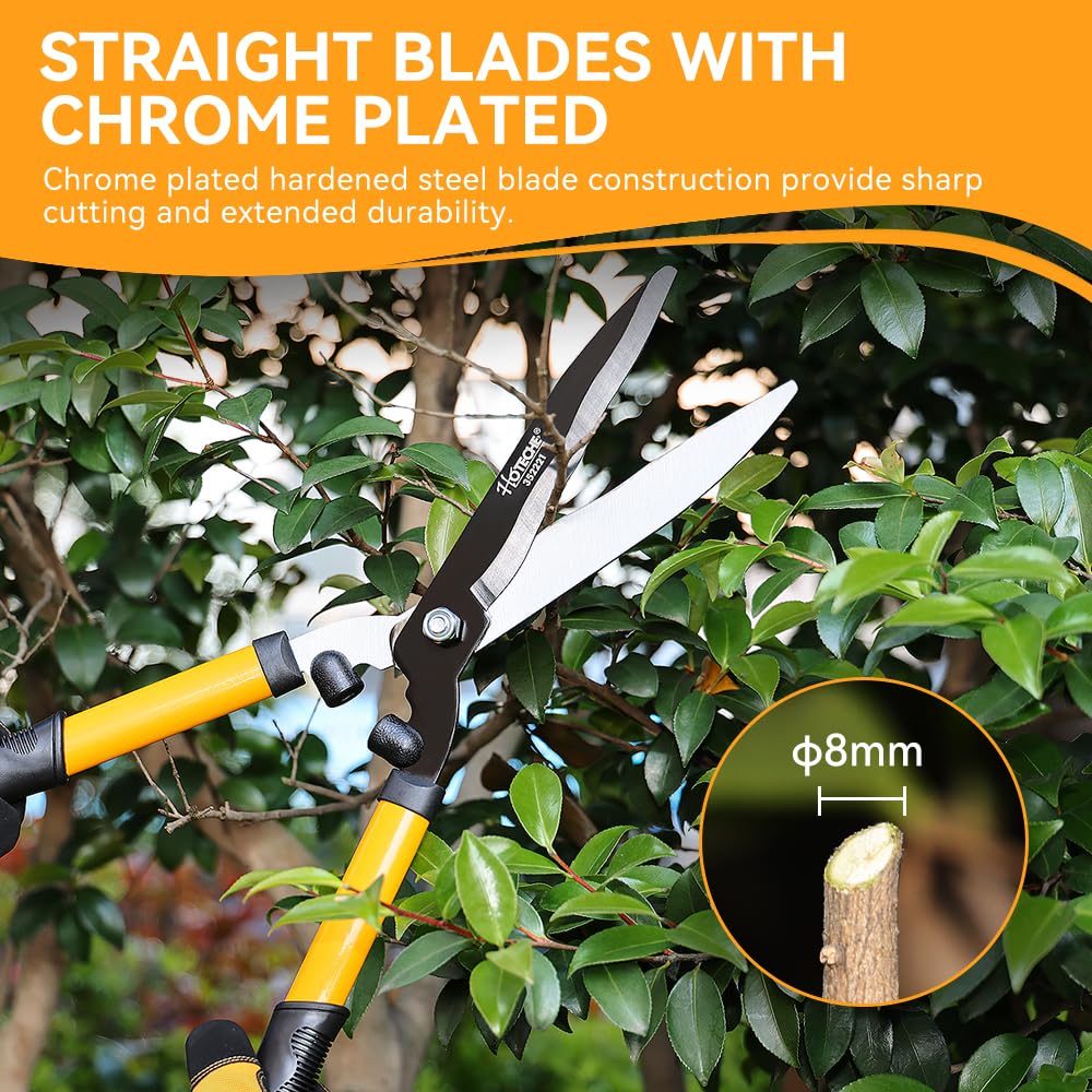 Hoteche Tijeras cortasetos de acero al carbono de 21''/540 mm con mango de PVC, Herramientas Jardineria, ideal para podar árboles y arbustos