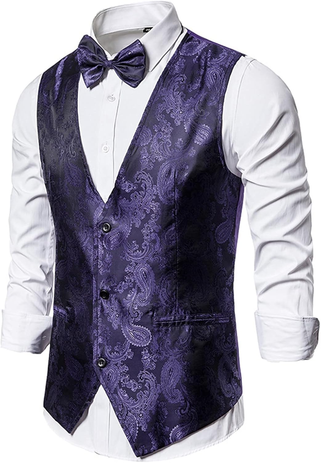 Gilet à Paillettes Argentées Pour Homme | Gilet Décontracté