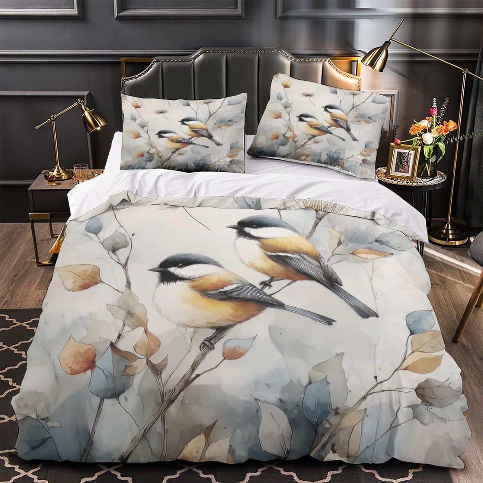 Housse de couette microfibre hypoallergénique parure de lit douce 135x200