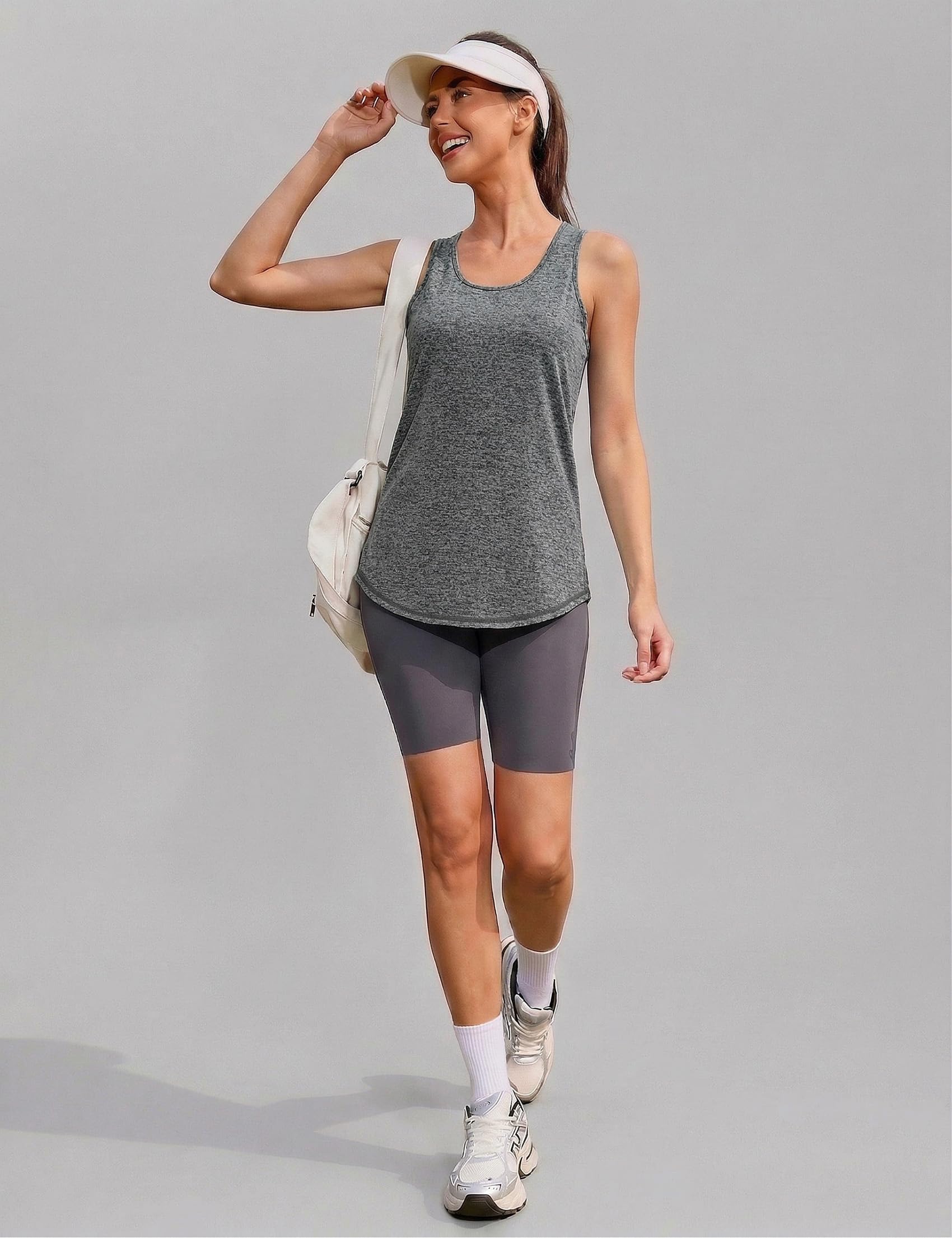 Wayleb Camiseta sin Mangas de Fitness para Mujer Espalda de Malla Chaleco Deportivo para Mujer Deportivo Yoga Tops Camisetas Tirantes para Correr — view 2