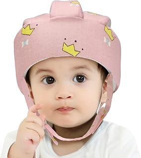 Baby Helmet Toddler Headguard Infant Head Cushion (Crown Pink) | Protective Harnesses Cap Soft Adjustable Kid Hat Head Protector
