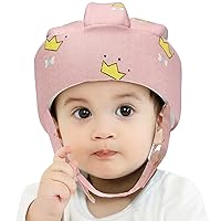 Vista 12 de Casco de bebé para niños pequeños, protector de cabeza para bebé, arnés de protección, suave y ajustable, protector de cabeza (azul)