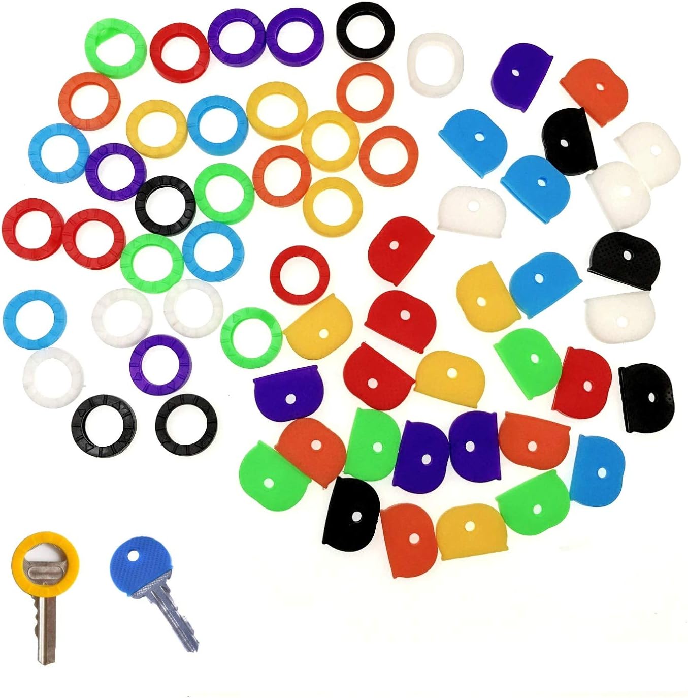 40 Stück Schlüsselkappen Gummi - 8 Farben Zur Kennzeichnung