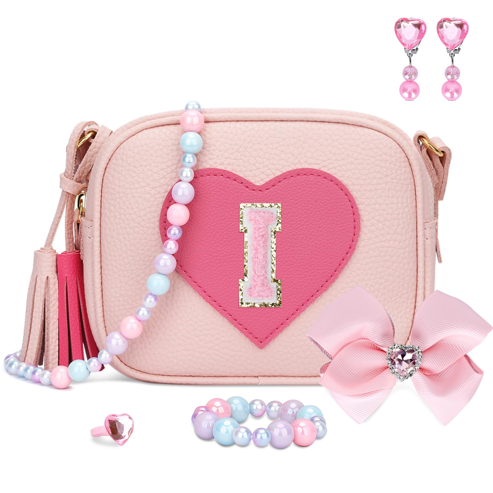 KKXIU Gifts for 3 4 5 6 7 8 Year Old Girls Initial Toddler Purse
