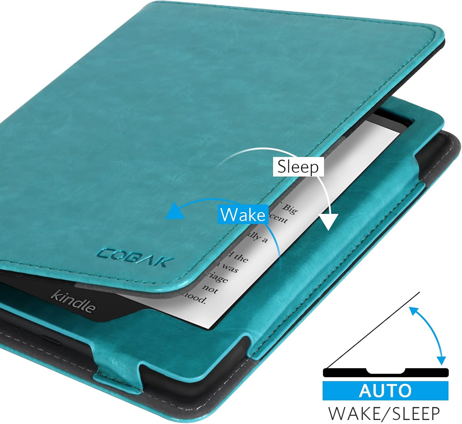 CoBak Case for Ereader - Durable PU Leather Cover with Auto Sleep Wake, Card Slot, Hand Strap Feature - Fits Kindle Paperwhite 11th Generation 6.8" Signature Edition 2021 Released, Floral Damask