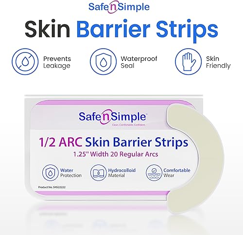 Miniatura 3 de Safe n' Simple Arco de barrera cutánea  Paquetes envueltos individualmente de 12 pulgada  Tiras de barrera cutánea hidrocoloide para ostomía