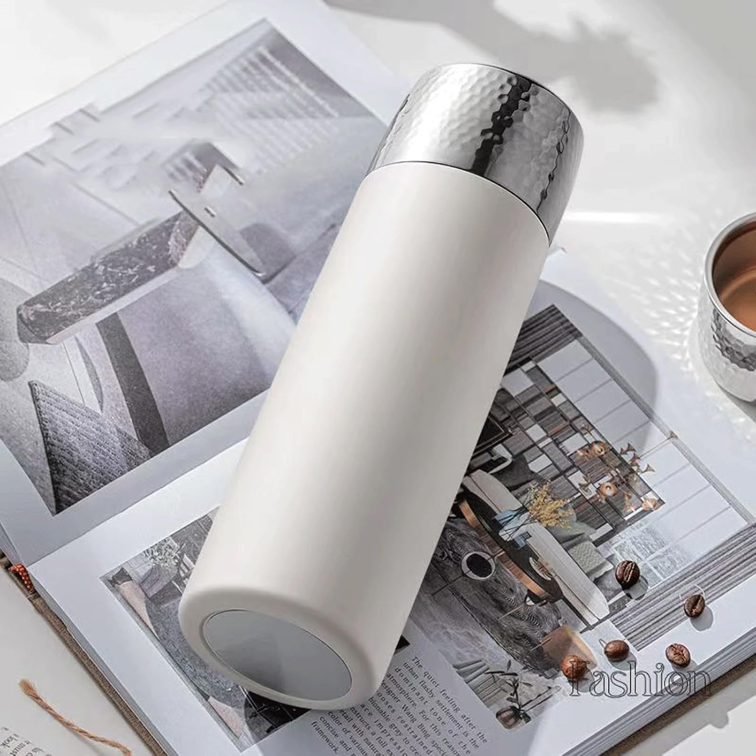 thermal flask Stainless Steel Insulated Water Bottle Vacuum Insulated Travel Tumbler Office Water Bottle for Hot and Cold Drinks Tea Flask Coffee Mug 18.6 oz (white) - Image 7