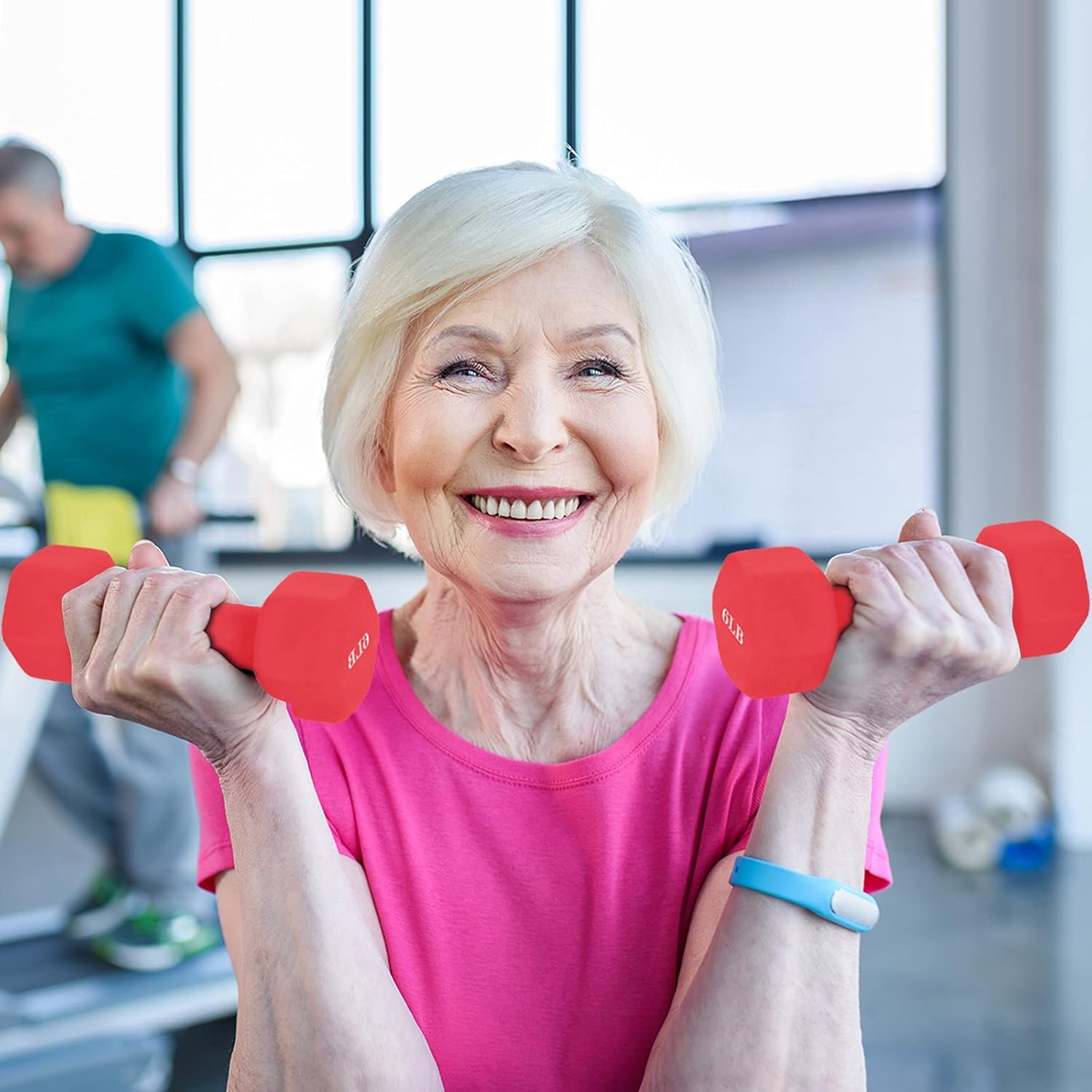 HUMKOMJ Neoprene Dumbbell Set of 2 Barbell Neoprene Coated Weights 6/8 / 10/12 15