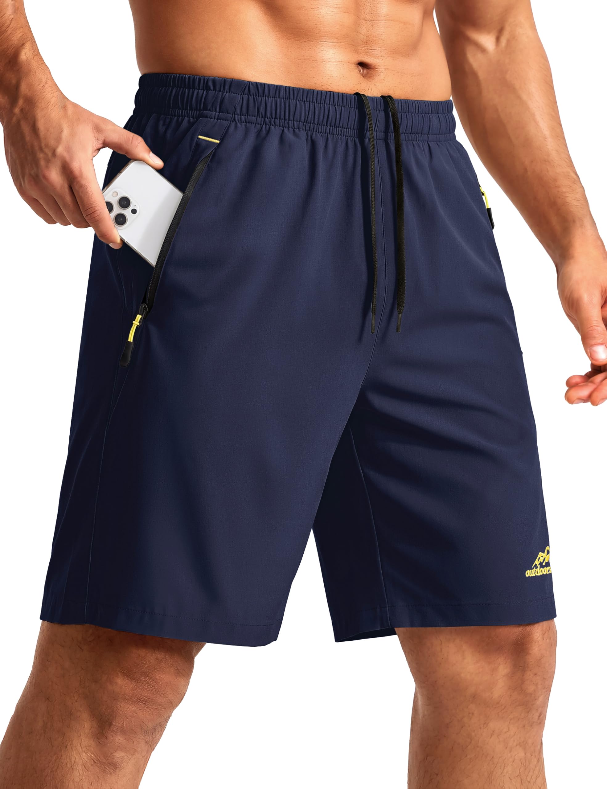 TACVASEN Men's Quick-Drying Training Shorts, Running Shorts, Breathable Sports Shorts with Zip Pockets — view 15