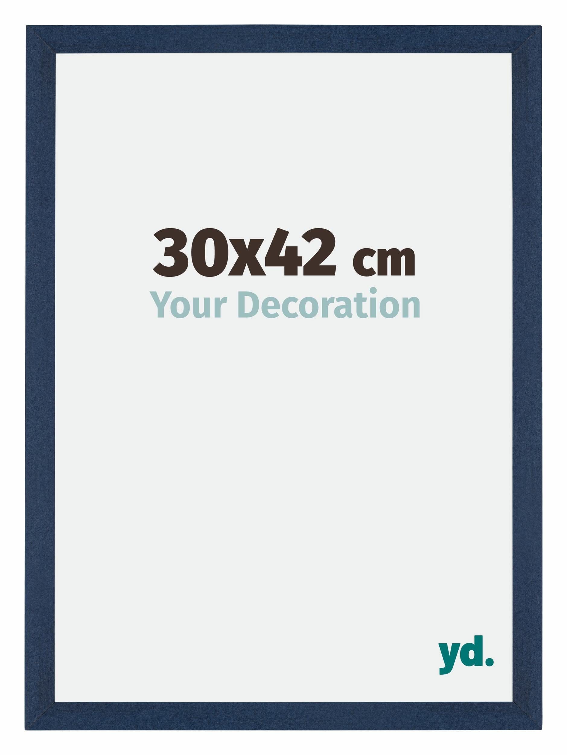 Your Decoration - Picture Frame 30x42 cm - Dark Blue Swept - Decorative Wall Frame in MDF with Antireflection - Frame 30x42 - Mura