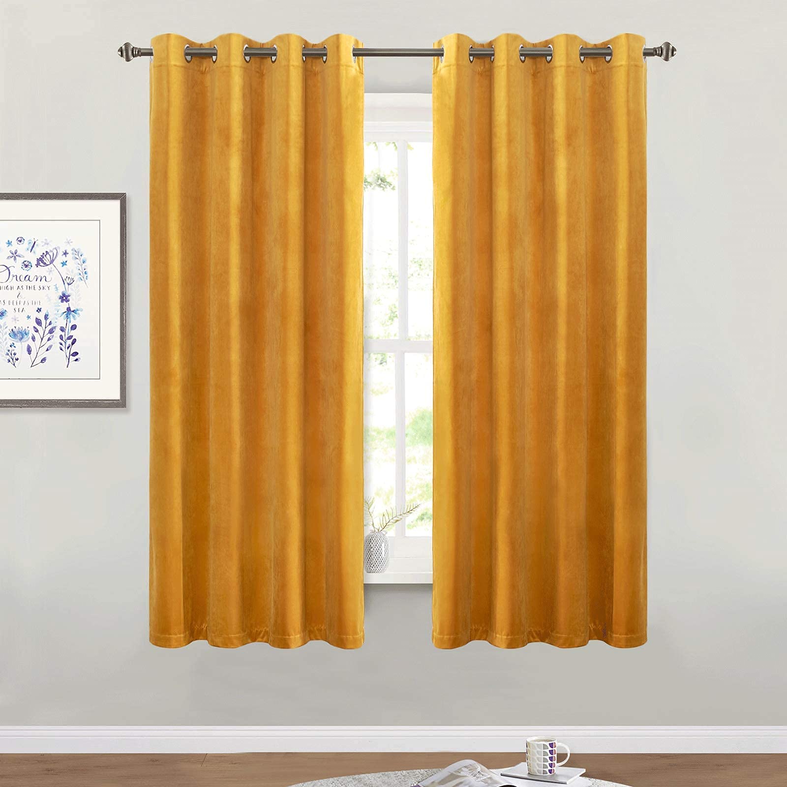 Black Velvet Blackout Curtains - Luxurious & Thermal -29 Black Velvet Blackout Curtains - Luxurious & Thermal -29